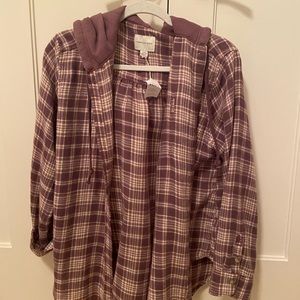 American Eagle purple flannel